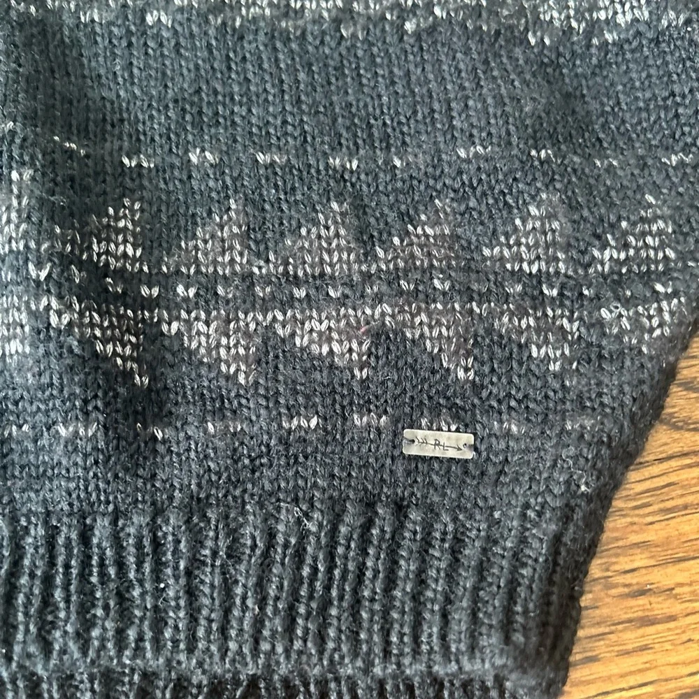 Ralph Lauren Denim Supply Black and Gray Turtleneck Sweater - Picture 2 of 2